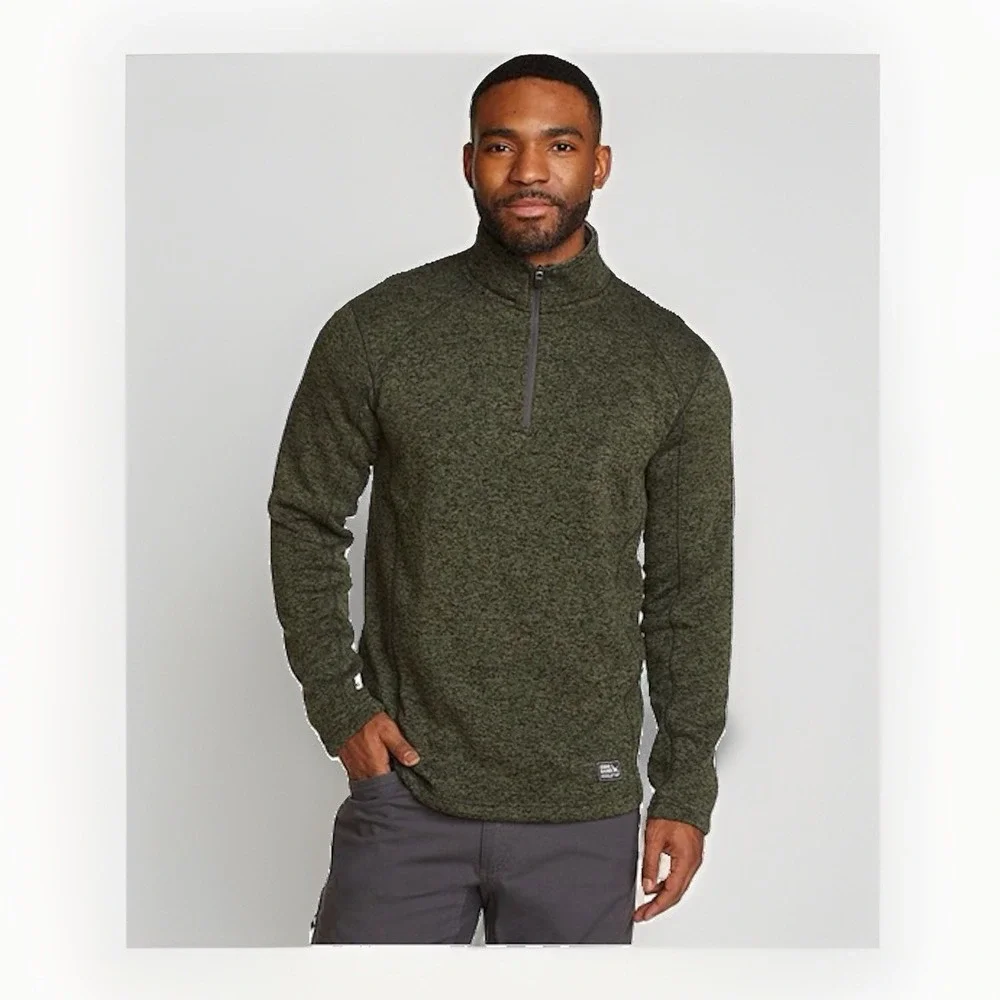Eddie Bauer Men's Radiator Fleece 1/4 Zip Pullover Green 2XL Jacket NWT
